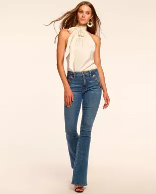 Helena High-Rise Flare Jean in Medium Wash