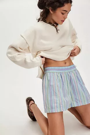 Get Free Striped Pull On Shorts