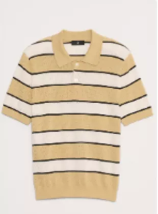 Superfine Cotton Mesh Sweater Polo