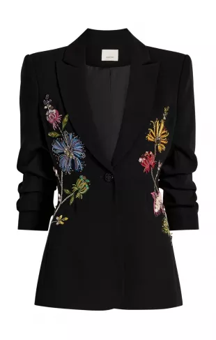 Floral Mixed Media Scrunched Cheyenne Blazer