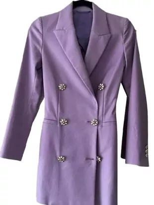 Electric Bloom Jade Castillo Purple Embellished Blazer