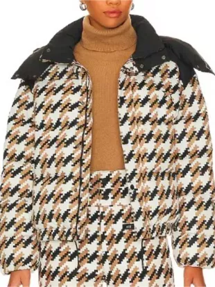 The Traitors US S4 Caroline Stanbury Houndstooth Puffer Jacket