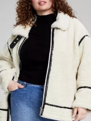 Abbott Elementary S05 Raven Goodwin Sherpa Moto Jacket