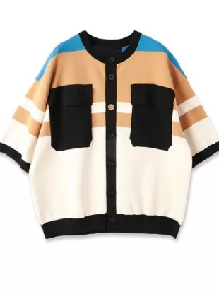 Access Hollywood Scott Evans Striped Colorblock Cardigan