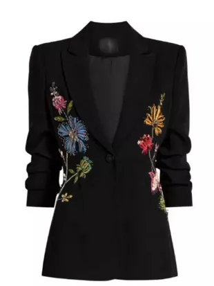 Shifting Gears S02 Kat Dennings Black Floral Blazer