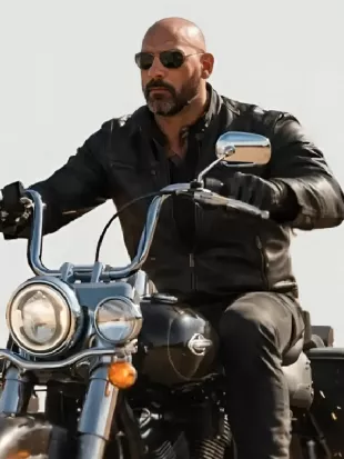 The Wrecking Crew 2026 Dave Bautista Black Leather Jacket