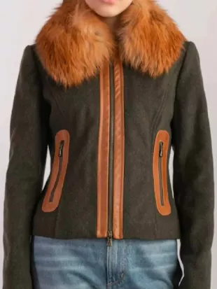 Tell Me Lies S03 Lucy Albright Fur Collar Jacket