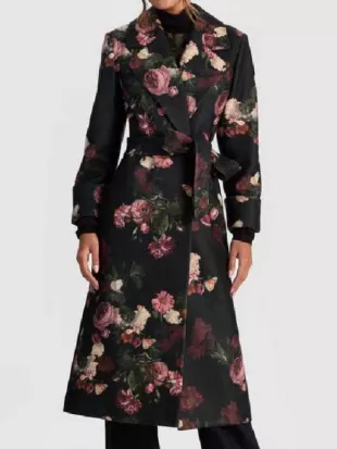 Today 2026 Karoline Leavitt Black Floral Coat
