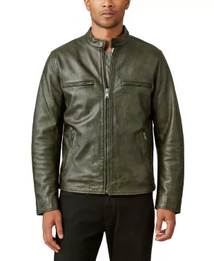 Bonneville Cafe Racer Brown Distressed Leather Jacket