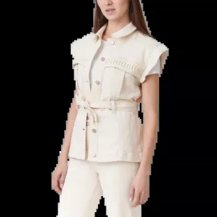 Short Sleeve Denim Stone Vest