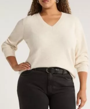 Sequin V-Neck Sweater