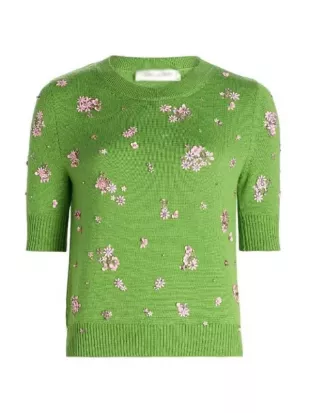 The View 2026 Sunny Hostin Green Floral Cluster Sweater