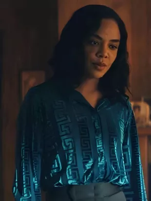 His and Hers S01 Tessa Thompson Blue Blouse