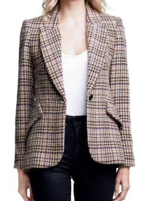 Ponies 2026 Emilia Clarke Tweed Plaid Blazer