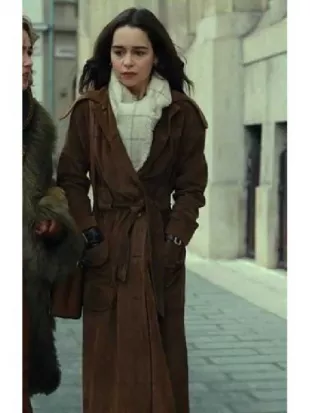 Ponies 2026 Emilia Clarke Brown Suede Coat