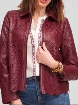 The Traitors US S04 Donna Kelce Leather Cut Out Jacket