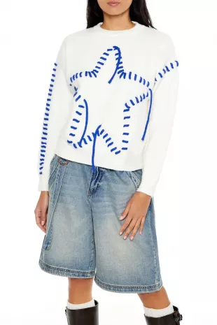 Whipstitched Star Sweater