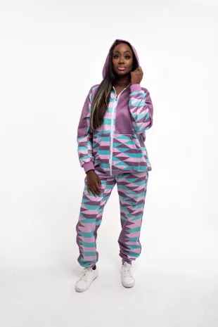 Unisex Co-Ord Kente Print Hooded Tracksuit