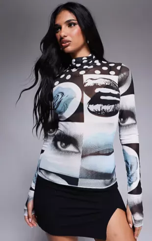 Zadie Mock Neck Long Sleeve Top