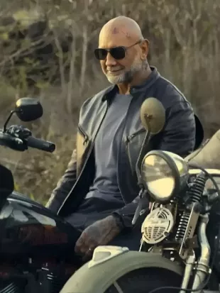 The Wrecking Crew Dave Bautista Black Leather Jacket