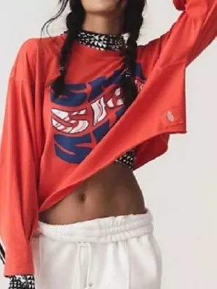 Will Trent S04 Erika Christensen Red Crop Sweater