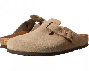 Taupe Suede Boston Clogs