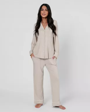 Beige Long Pajamas