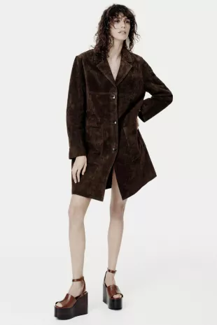 100% Suede Coat Zw Collection Limited Edition