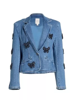 The View 2026 Joy Behar Embellished Bow Denim Blazer