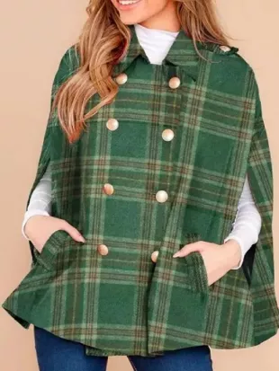The Traitors US S04 Tara Lipinski Green Plaid Cape Coat