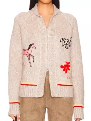 The Valley Persian Style 2026 Tanin Nikpey Beige Print Cardigan