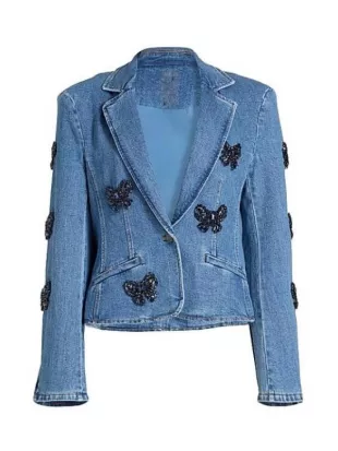 The View 2026 Joy Behar Bow Embellished Denim Blazer