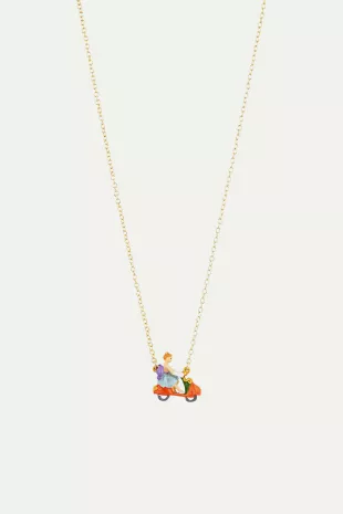 Cinderella and Pumpkin Scooter Pendant Necklace