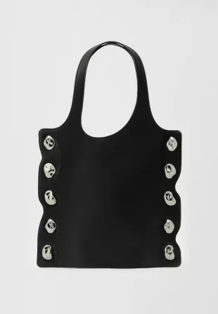 Side Stone Leather Tote Bag