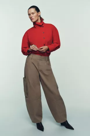 High Neck Wrap Shirt