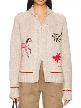 The Valley Persian Style S01 Tanin Nikpey Animals Print Cardigan