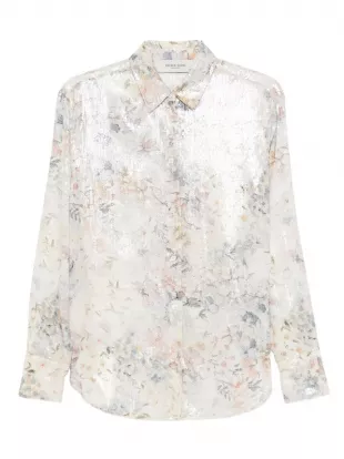 Deluxe Brand Floral Sequin Print Shirt
