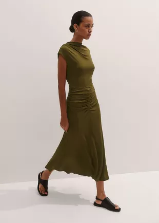 High Neck Midi Dress