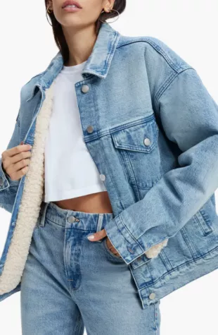 Oversize High Pile Fleece Lined Trucker Jacket