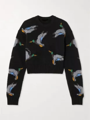 The Traitors UK S04 Claudia Winkleman Duck Graphic Sweater