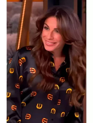 The View Alyssa Farah Griffin Black Printed Button Down Shirt