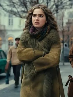 Ponies Twila Hasbeck Green Suede Fur Coat