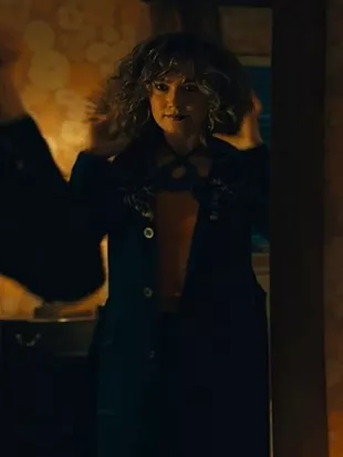 Ponies Twila Hasbeck Leopard Trim Coat