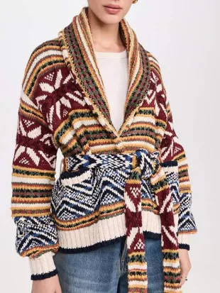 Ponies S01 Emilia Clarke Shawl Collar Cardigan