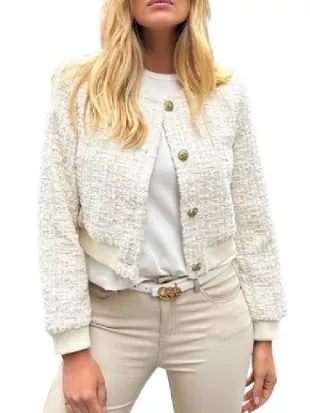 The Valley Persian Style S01 Natasha Kashanian Tweed Bomber Jacket