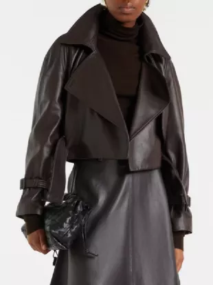 The Traitors US S04 Caroline Stanbury Belted Leather Biker Jacket