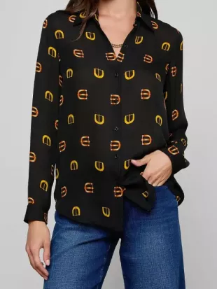 The View 2026 Alyssa Farah Griffin Black Printed Shirt