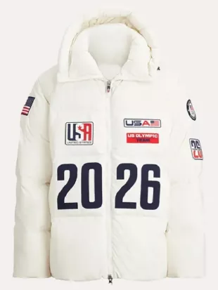 Team USA Olympics 2026 White Flagbearer Jacket
