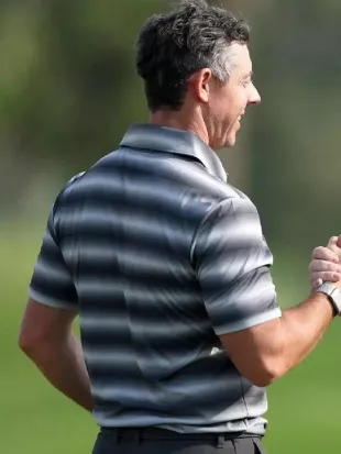 Rory McIlroy Dubai Invitational 2026 Striped Shirt