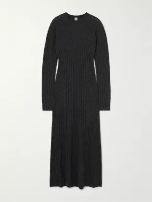 Cable-knit Wool Maxi Dress